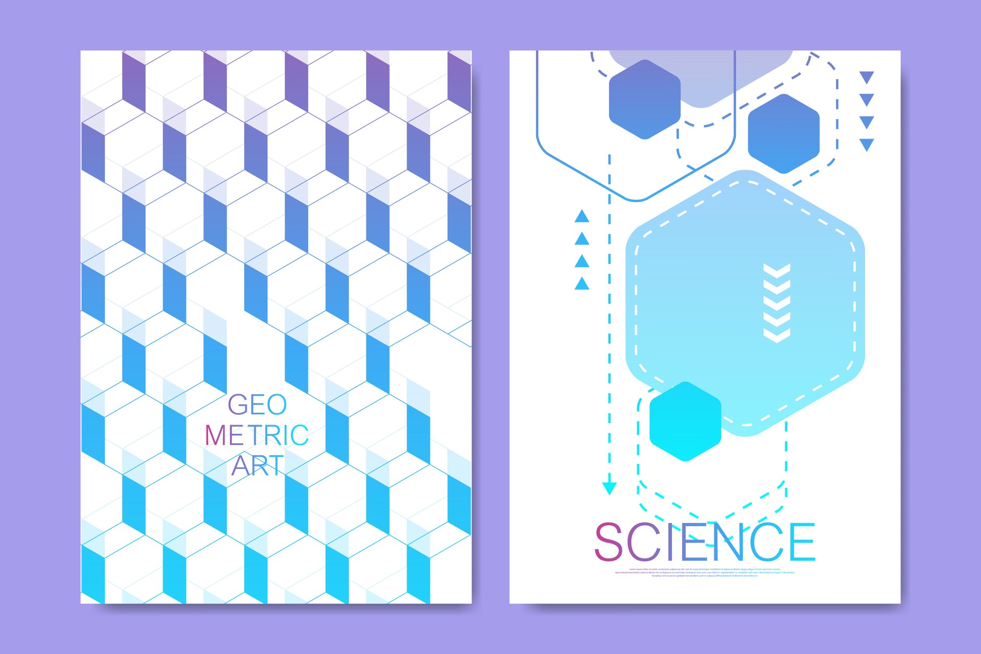 Modern vector templates for brochure, cover, poster, banner, flyer, annual report. Abstract art composition with hexagons, connecting lines and dots. Digital technology, science or medical concept